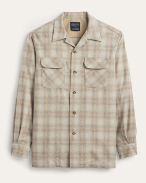 Pendleton Men's Board Shirt Tan Ombre Plaid Long Sleeve Wool USA