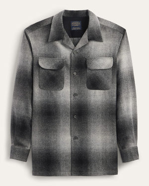 Pendleton Men's Board Shirt Charcoal Ombre Plaid Wool USA