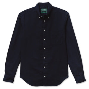 Gitman Vintage Navy Overdye Seersucker Long Sleeve Shirt Made in USA