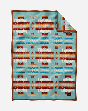 Pendleton Chief Joseph Crib Blanket Aqua Baby Wool USA