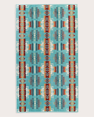 Pendleton Chief Joseph Jacquard Spa Towel Aqua Cotton Bath Beach Towel USA
