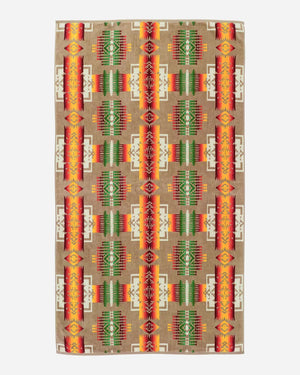 Pendleton Chief Joseph Jacquard Spa Towel Khaki Cotton Bath Beach Towel USA