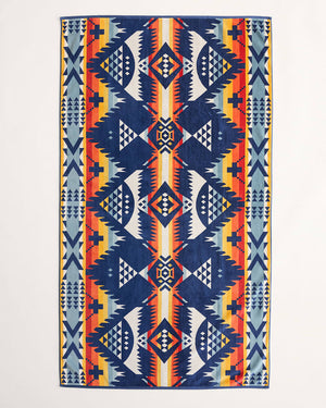 Pendleton Nehalem Navy Jacquard Spa Towel Cotton Bath Beach Towel USA