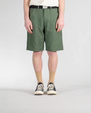 Stan Ray Men's Fatigue Shorts Olive Sateen 10" Made in USA Workwear