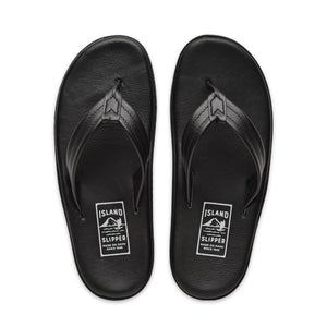 ISLAND SLIPPER PB202 Black Leather Sandals Made in Hawaii USA