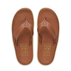 ISLAND SLIPPER PT202 Whiskey Leather Sandals Made in Hawaii USA