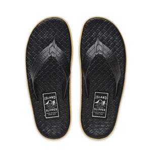 ISLAND SLIPPER PT202SAS Italian Weave Black Made in Hawaii USA