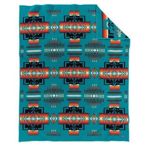 Pendleton Chief Joseph Crib Blanket Turquoise Baby Wool USA