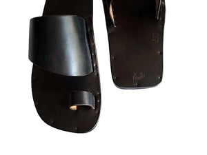 Jutta Neumann Alice Sandal Black Leather Made in USA Birkenstock Sole Men's