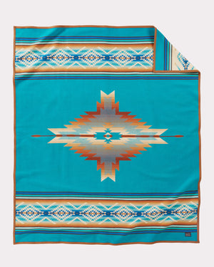 Pendleton Pagosa Springs Turquoise Wool Blanket Legendary Collection Made in USA